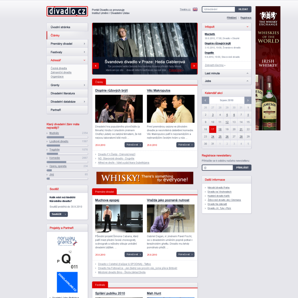 Divadlo.cz - Web Design - Homepage