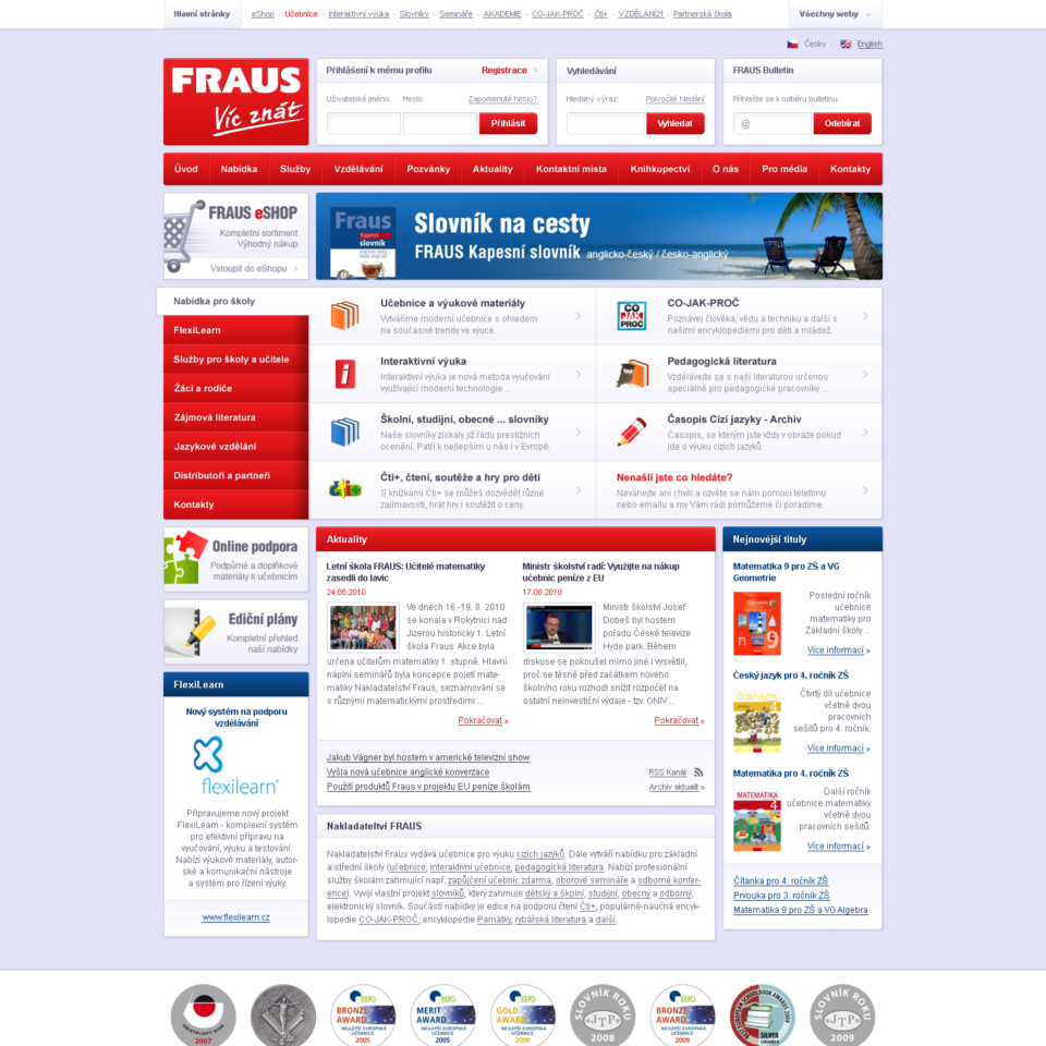 Fraus Publishing - Web Design - Homepage