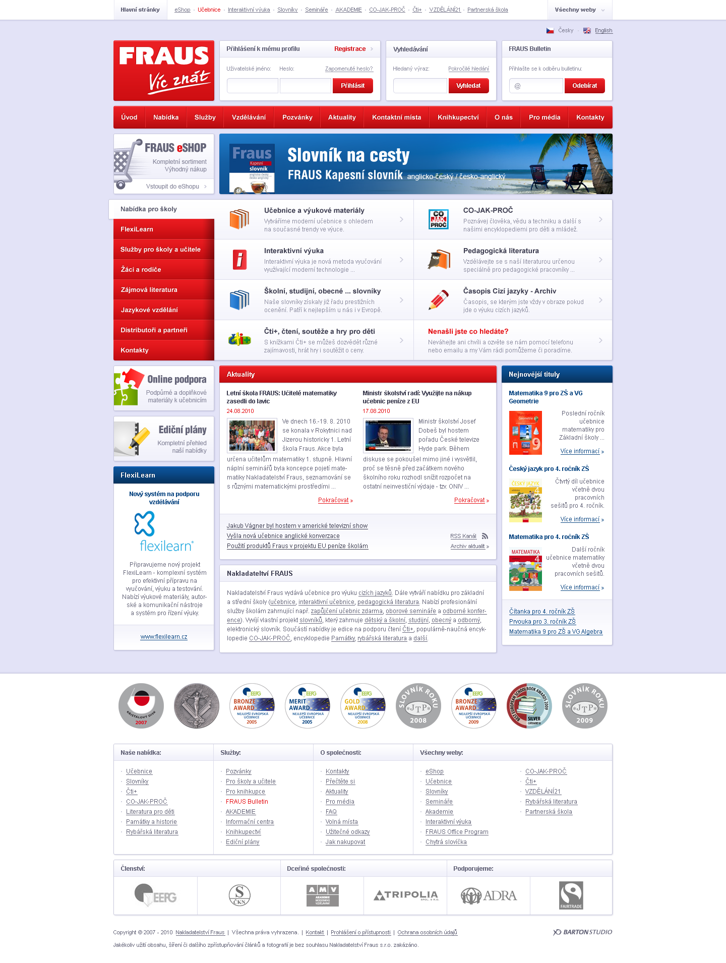 Fraus Publishing - Web Design - Homepage
