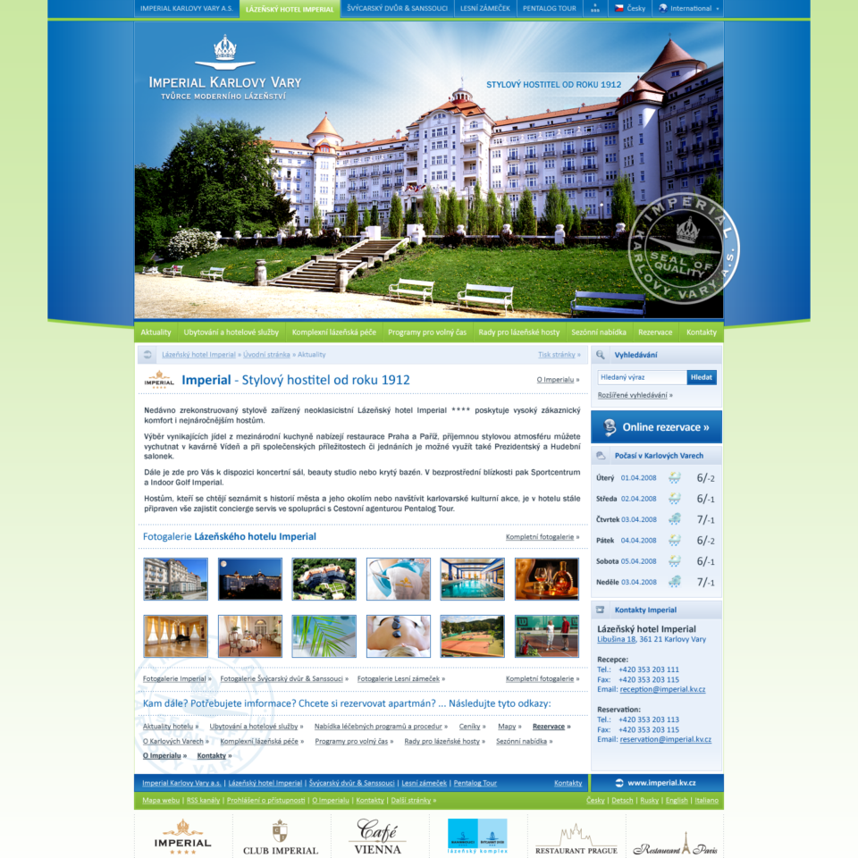Hotel Imperial - Web Design - Homepage