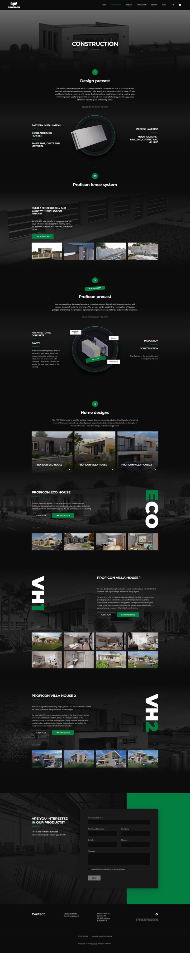 Proficon - Web Development - Construction