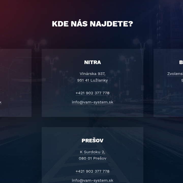 VAM System - Web Development - Branches