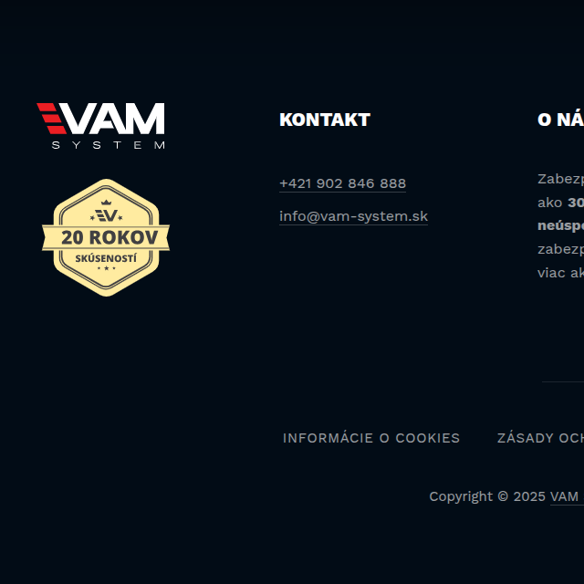 VAM System - Web Development - Footer