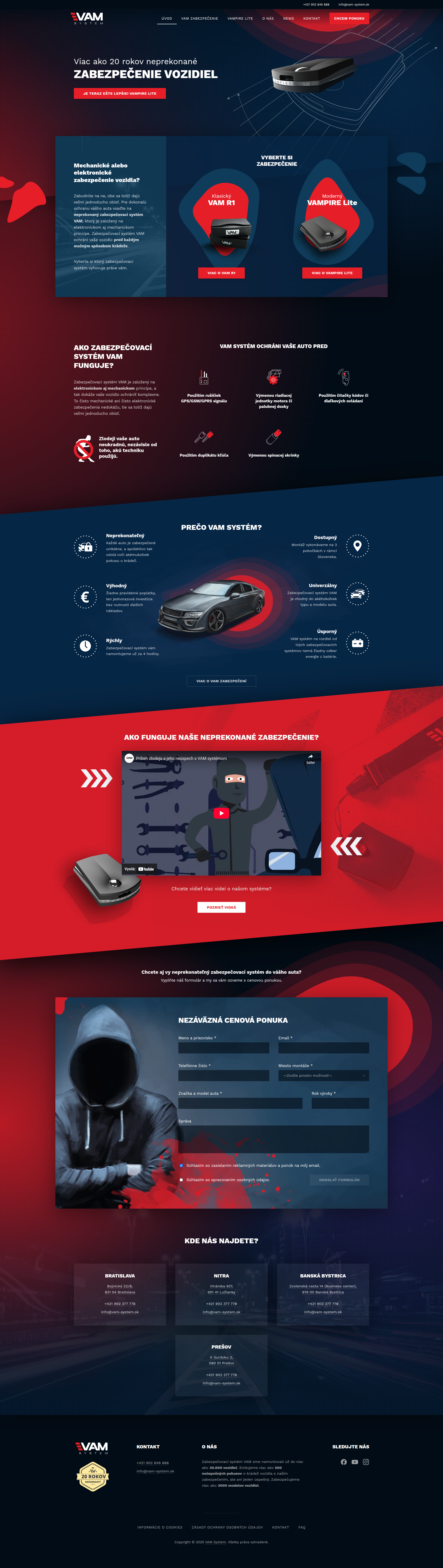 VAM System - Web Development - Homepage