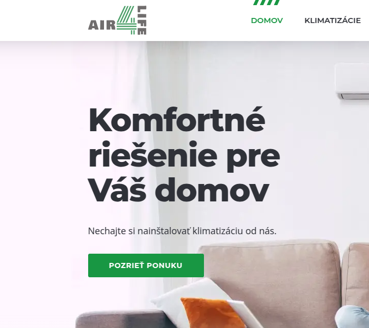 Air4Life - Web Development - Header, Navigation & Hero Headline