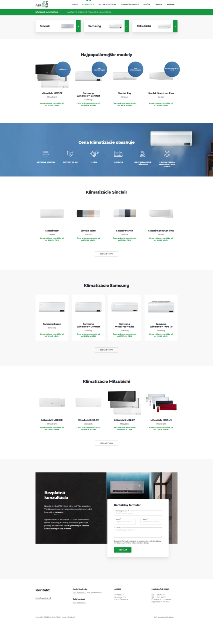Air4Life - Web Development - Products
