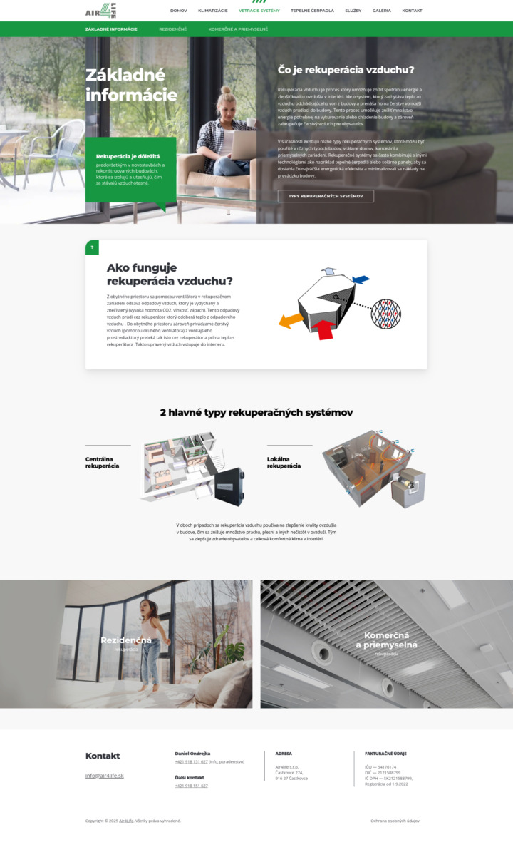 Air4Life - Web Development - Ventilation Systems