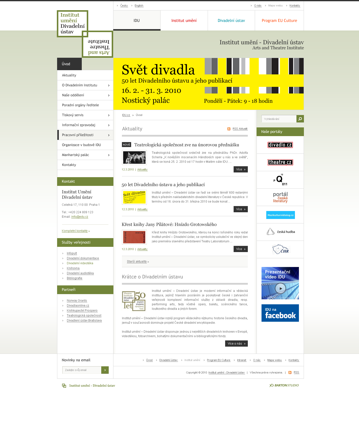 Theatre Institute - Web Design - Homepage