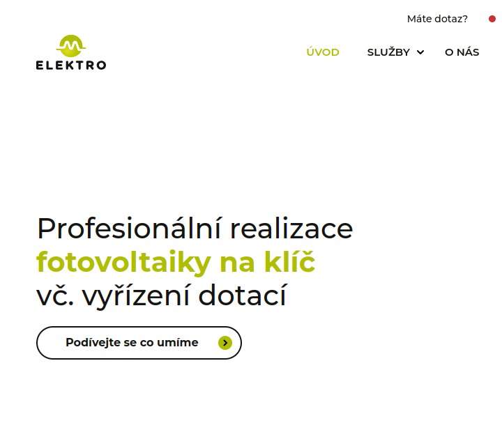 Elektro-M - Web Development - Header, Navigation & Hero Headline