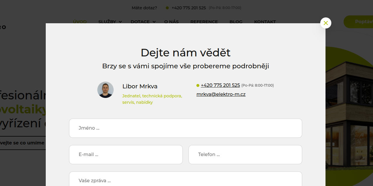 Elektro-M - Web Development - Inquiry Form