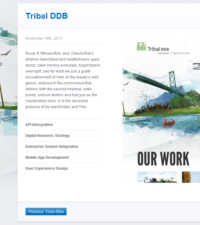 Entrée - Web Design & Development of the WordPress Theme - Single Work