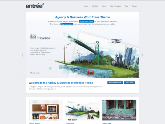 Entrée - Web Design & Development of the WordPress Theme - Homepage