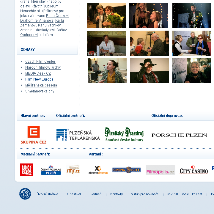 Festival Finale - Web Design - Gallery, Links, Partners & Footer