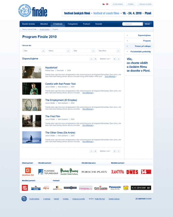 Festival Finale - Web Design - Program