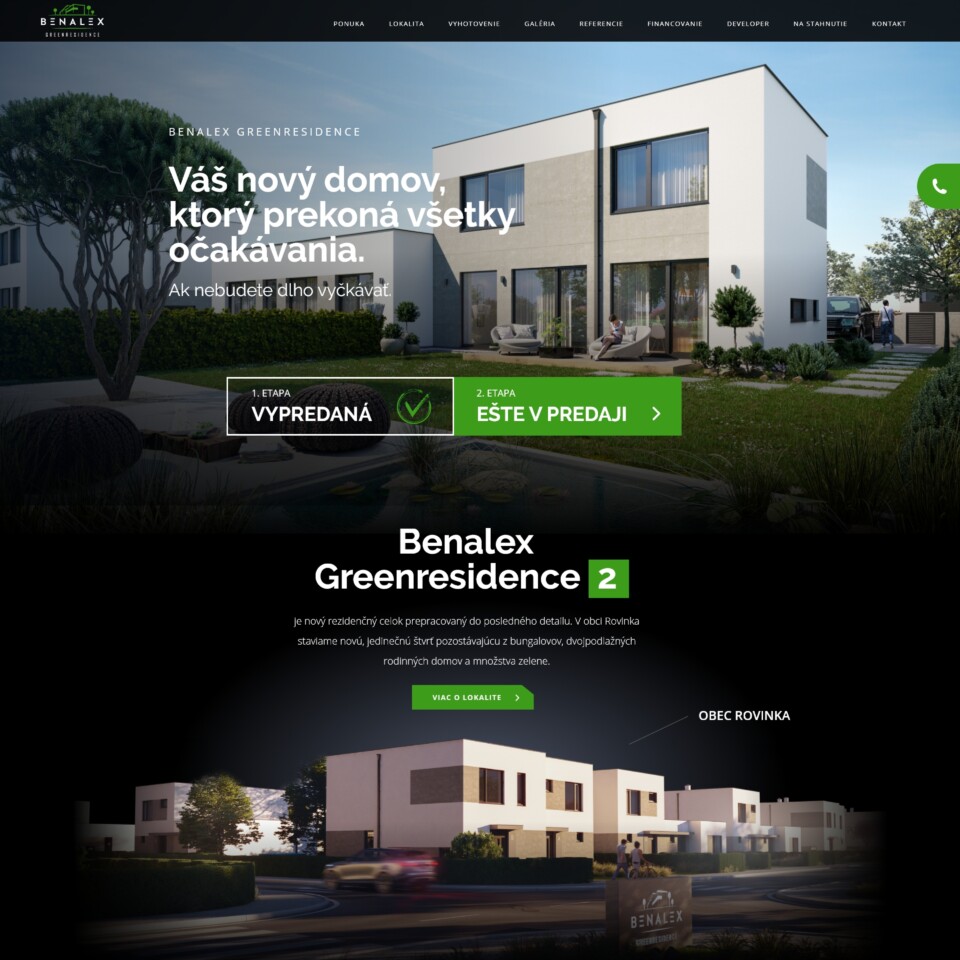 Green Residence - Web Development - Homepage