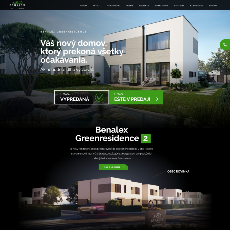 Green Residence - Web Development - Homepage