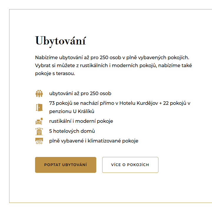 Hotel Kurdejov - Web Development - Accommodation