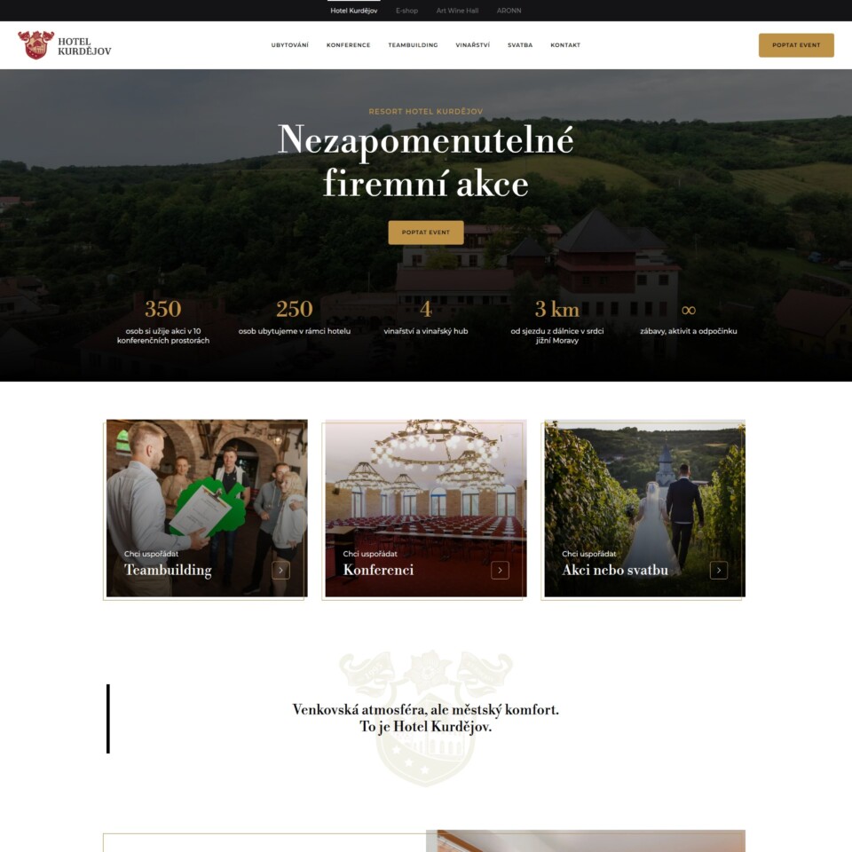 Hotel Kurdejov - Web Development - Homepage