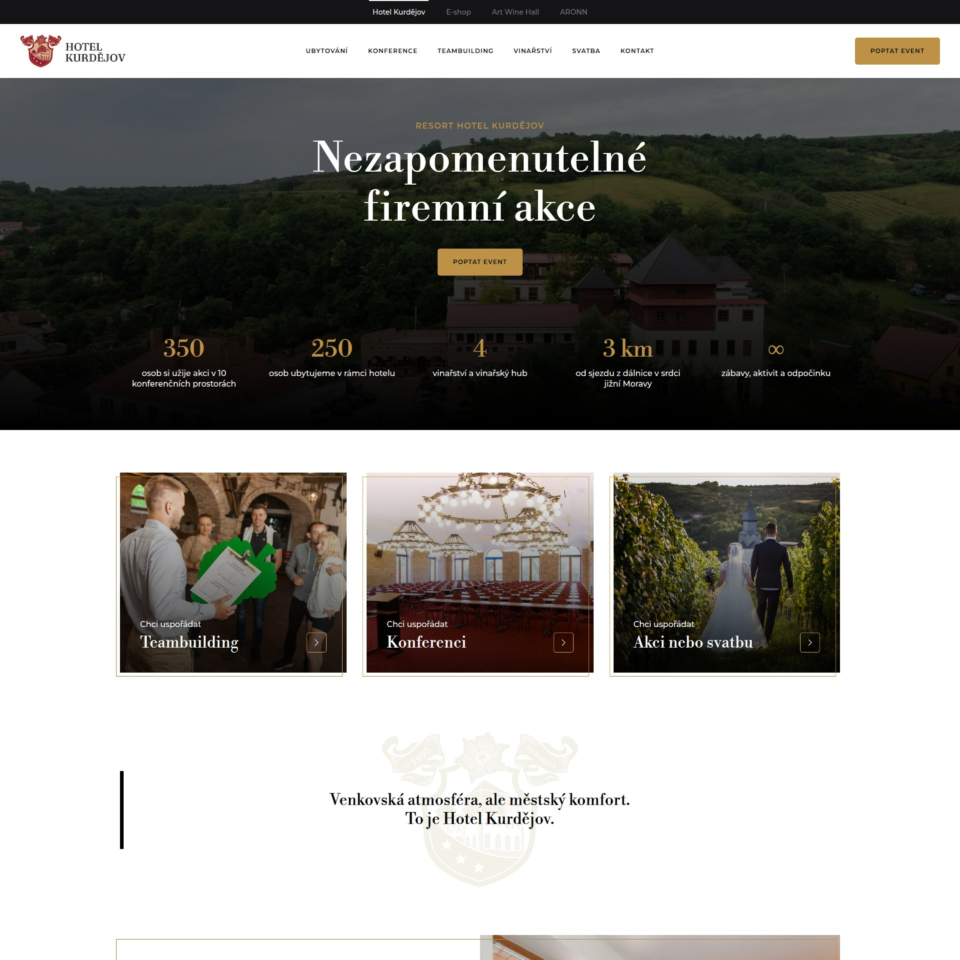 Hotel Kurdejov - Web Development - Homepage