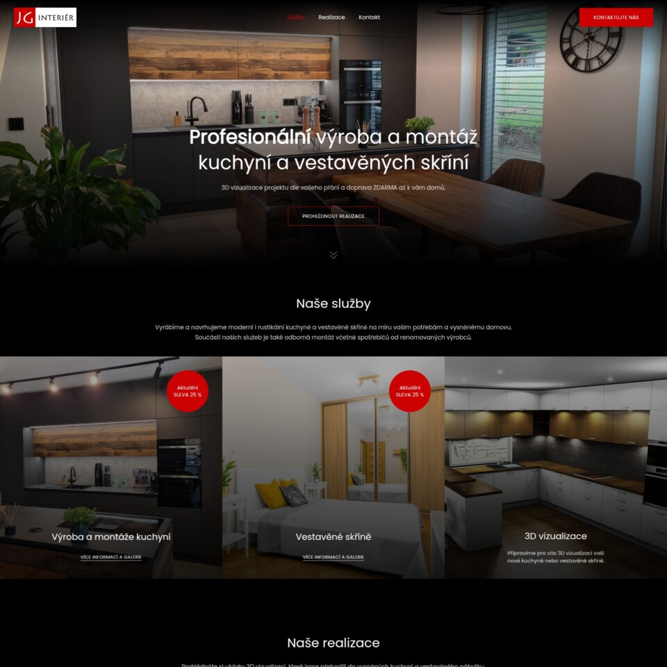 JG Interier - Web Development - Homepage