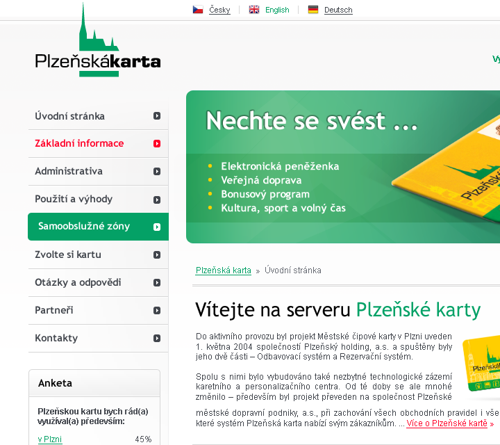 Pilsen Card - Web Design - Header, Navigation & Hero Section