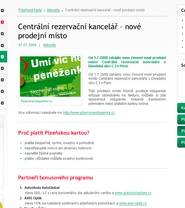 Pilsen Card - Web Design - Article
