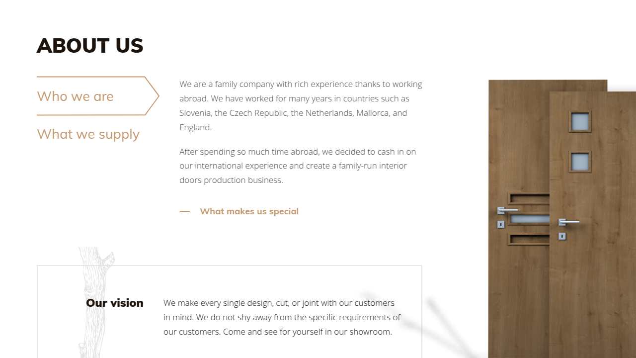 PMP Product - Web Development - About Us Section