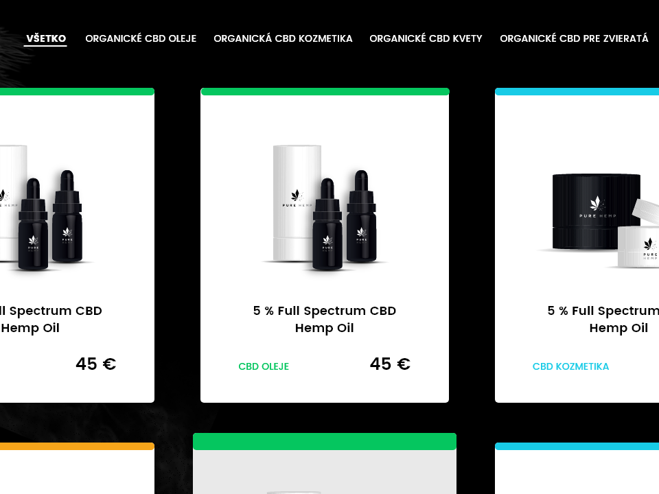 PureHemp - Web Development - Products