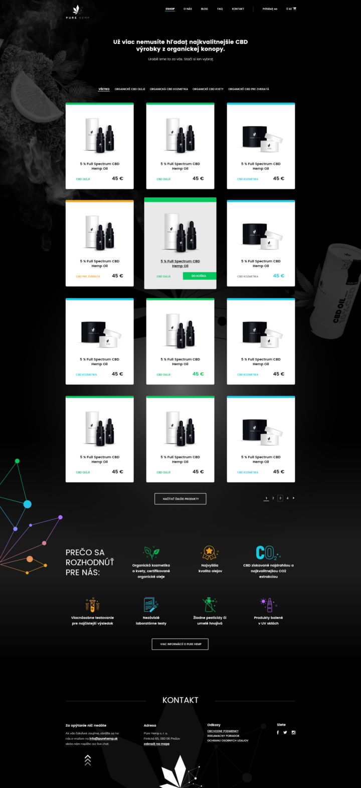 PureHemp - Web Development - Products