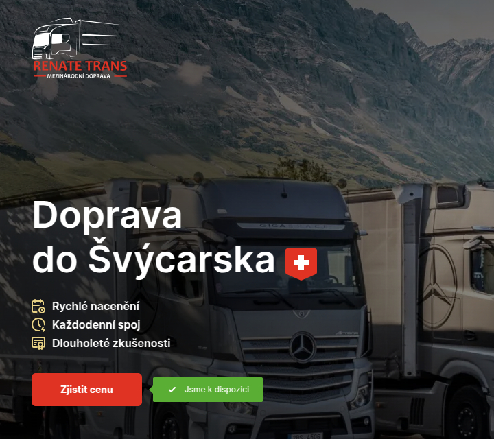 Renate Trans - Web Development - Header & Hero Headline