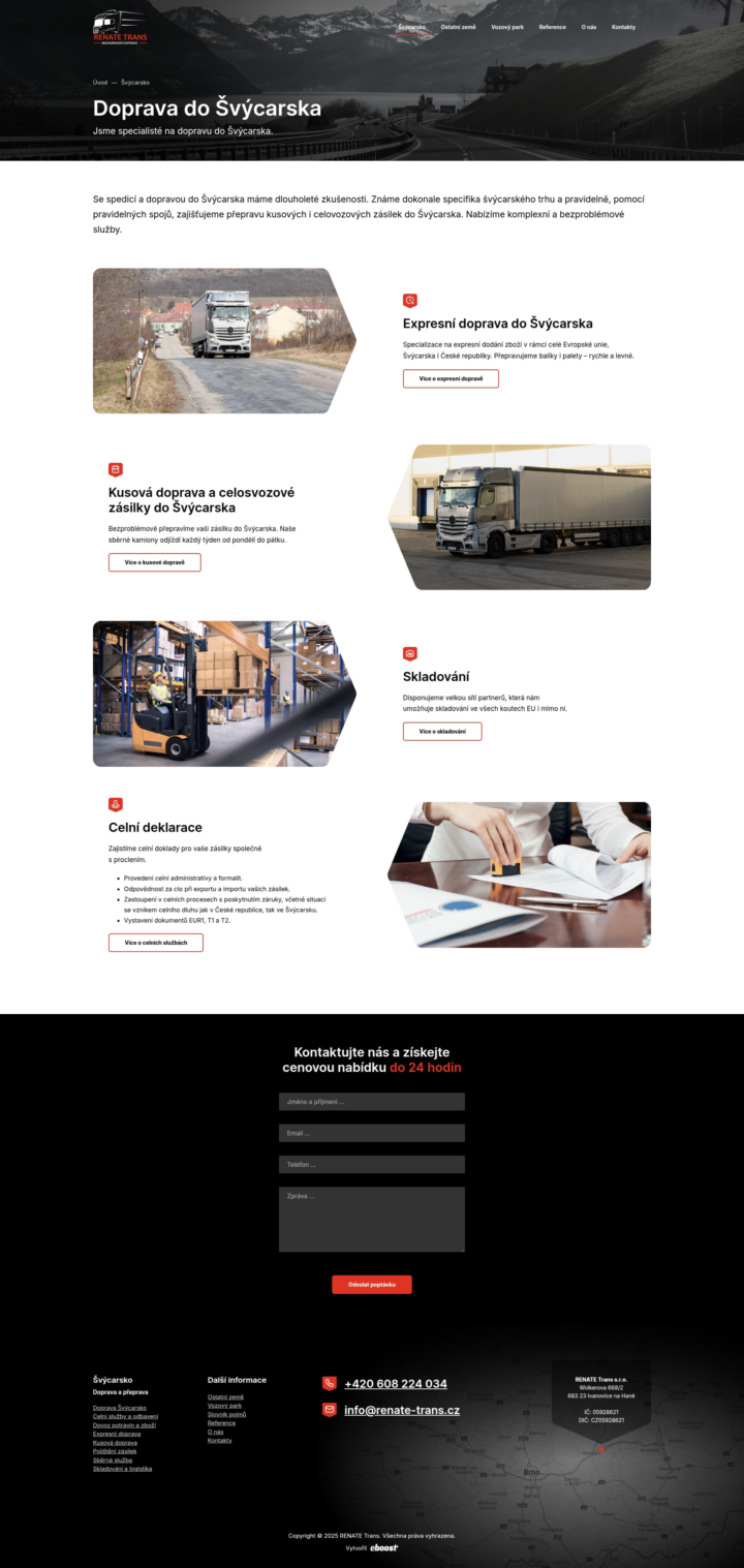 Renate Trans - Web Development - Switzerland