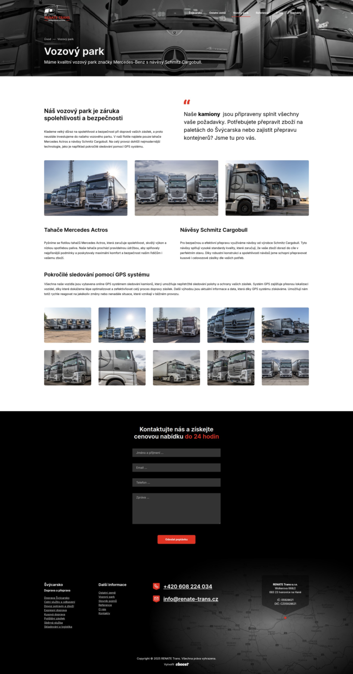 Renate Trans - Web Development - Vehicle Fleet