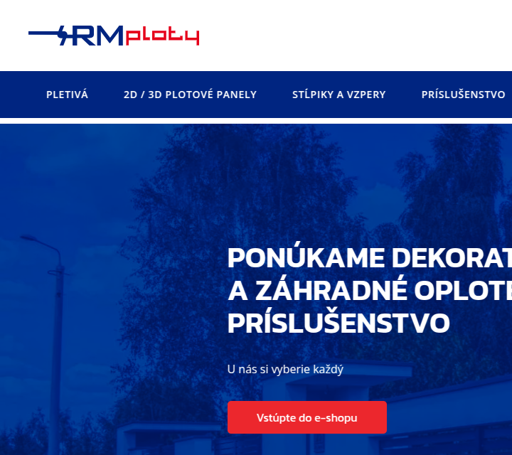 RM Fences - Web Development - Header, Navigation & Hero Headline in a Slideshow