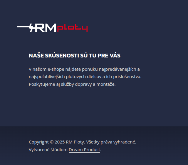 RM Fences - Web Development - Footer & Copyright