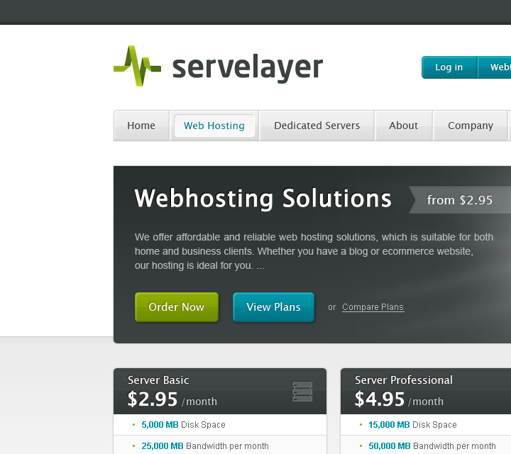 ServeLayer - Web Design & Development - Header, Navigation & Hero Section