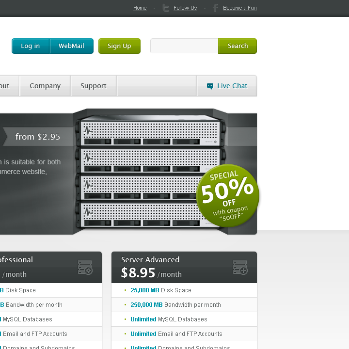 ServeLayer - Web Design & Development - Account, Search, Navigation & Hero Image