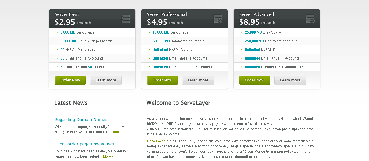 ServeLayer - Web Design & Development - Servers, News & About