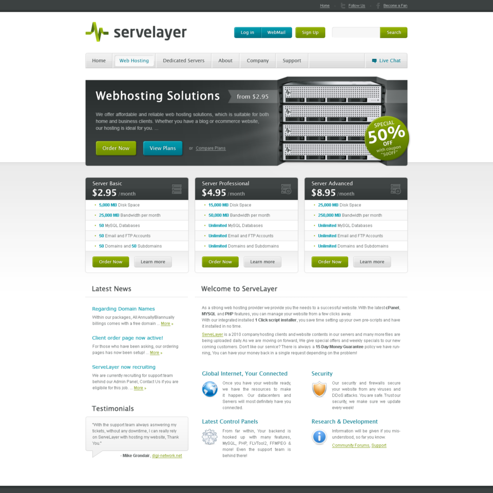 ServeLayer - Web Design & Development - Homepage