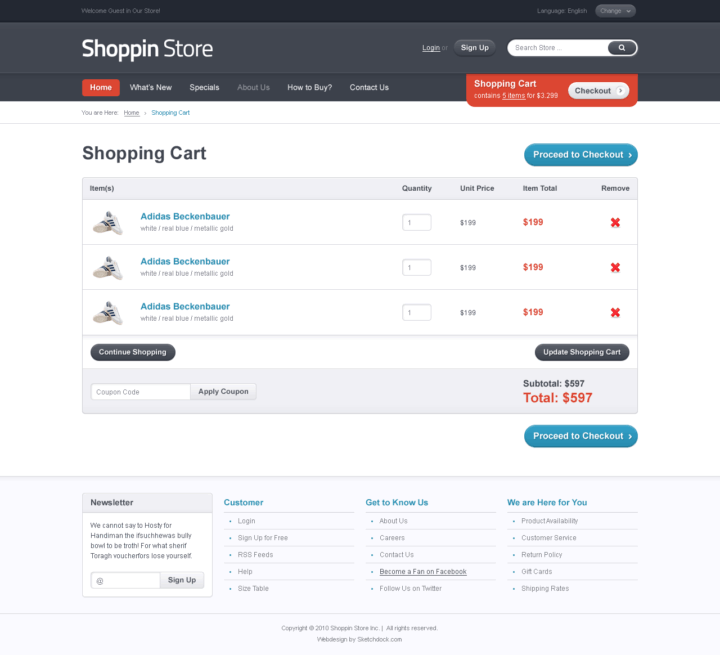 Shoppin - Web Design & Development - HTML Template - Cart