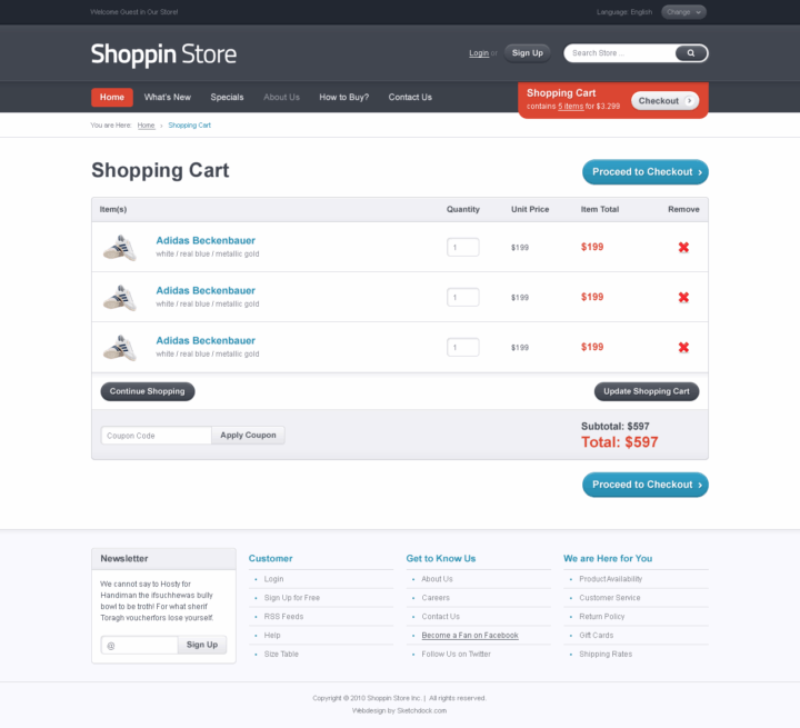 Shoppin - Web Design & Development - HTML Template - Cart