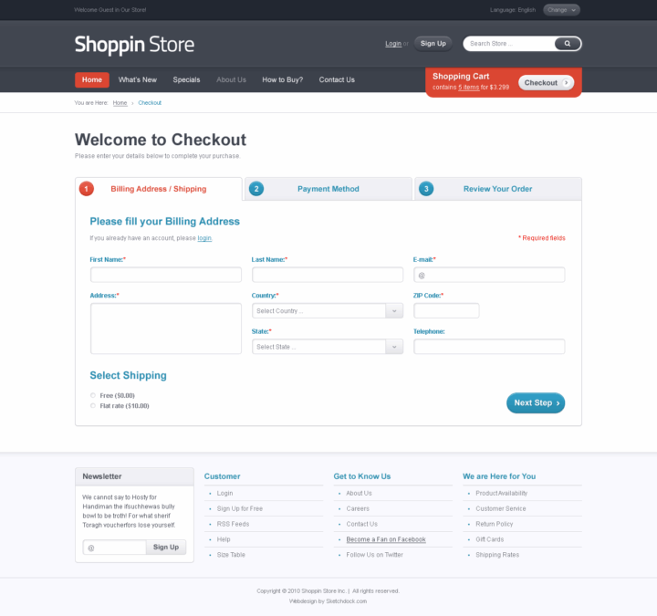 Shoppin - Web Design & Development - HTML Template - Checkout - Billing