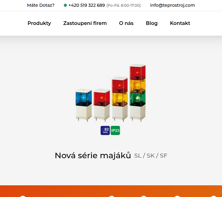 Teprostroj - Web Development - Header, Navigation & Hero Slideshow