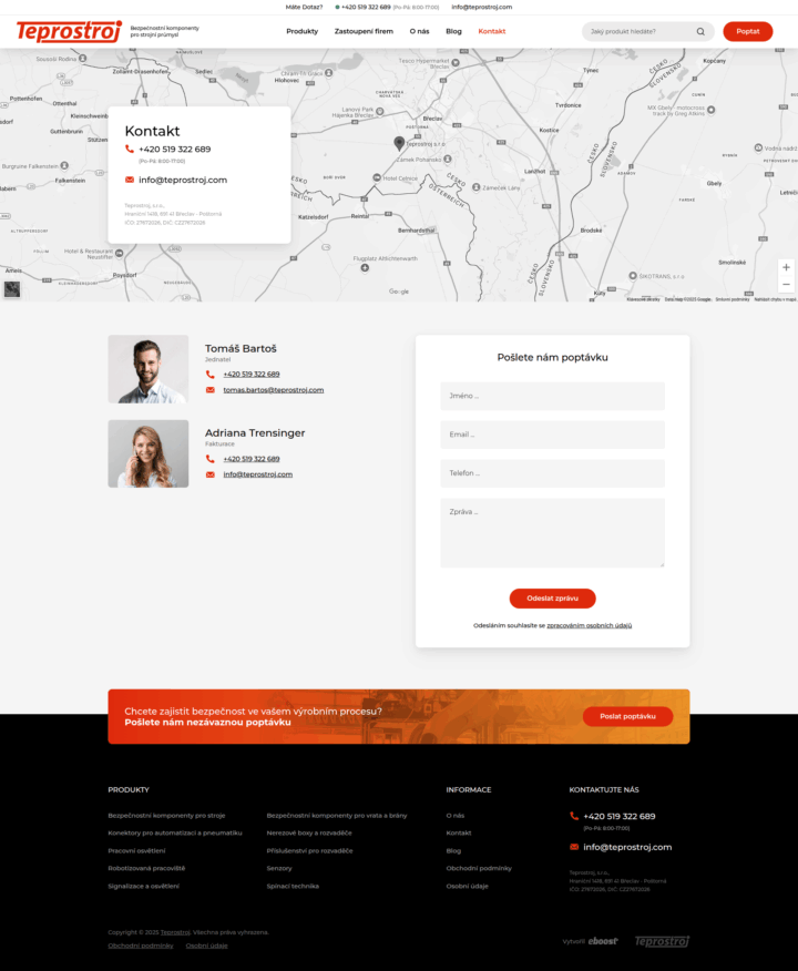 Teprostroj - Web Development - Contact