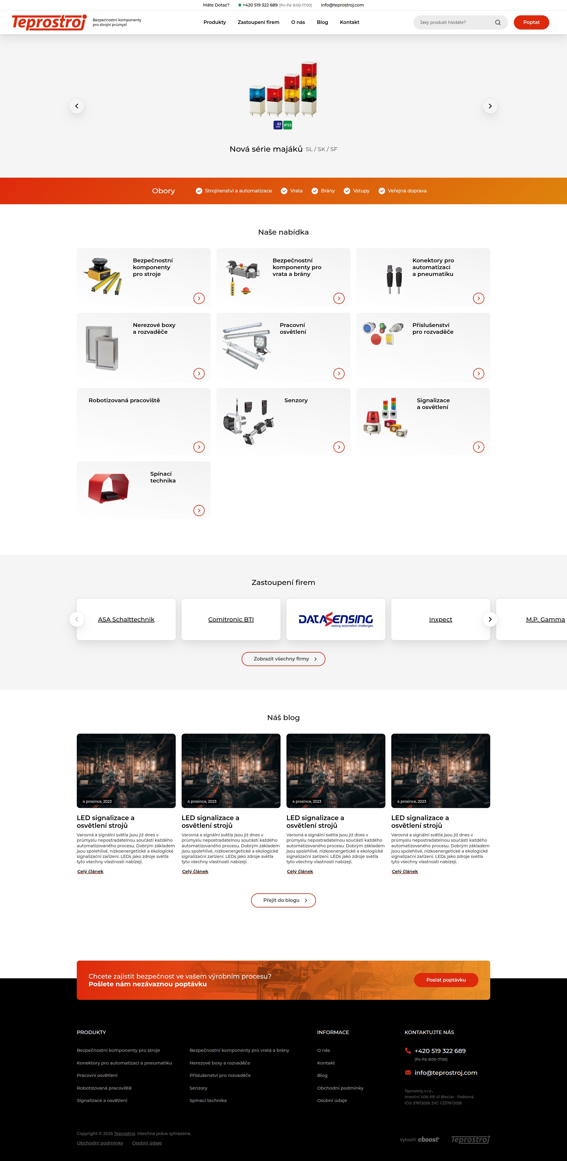 Teprostroj - Web Development - Homepage