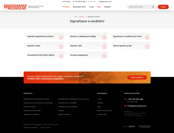 Teprostroj - Web Development - Product Category