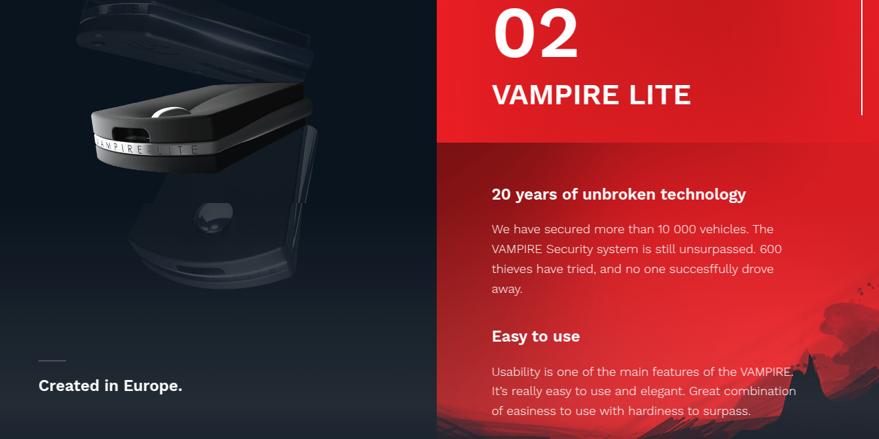 Vampire Security - Web Development - Product