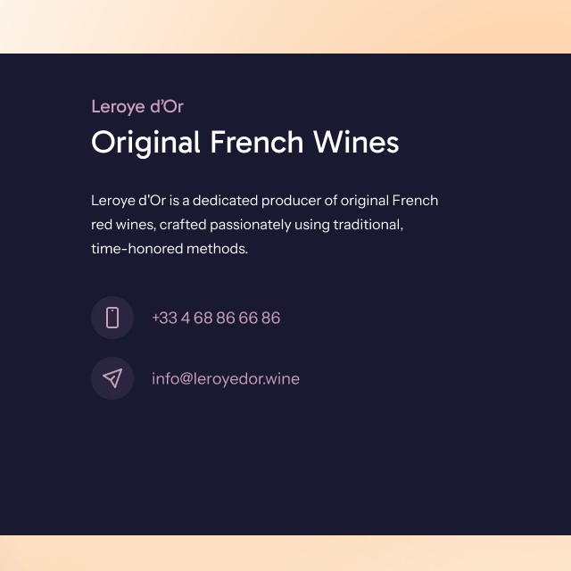 Leroye d'Or - Web Design - Footer Contacts