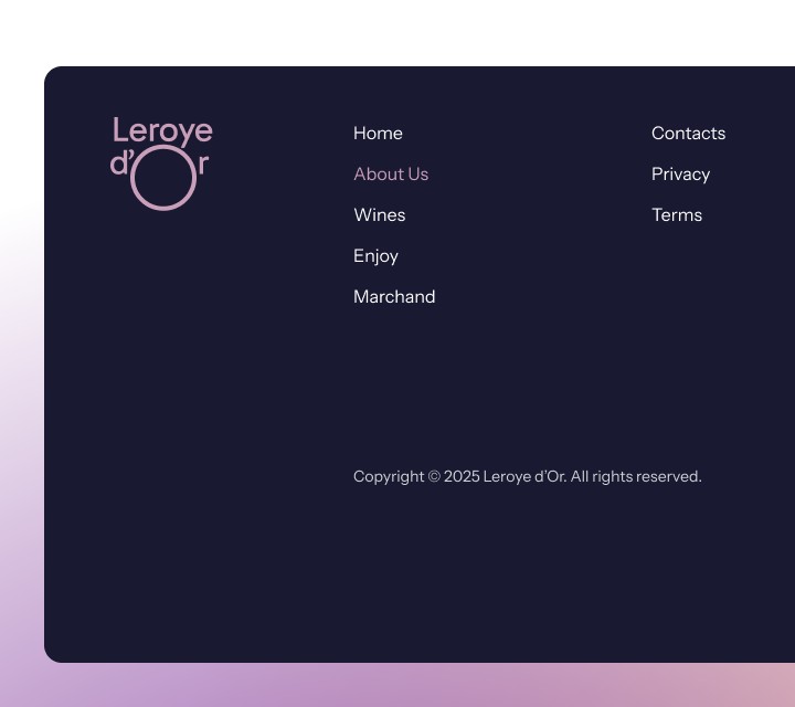 Leroye d'Or - Web Design - Footer Links