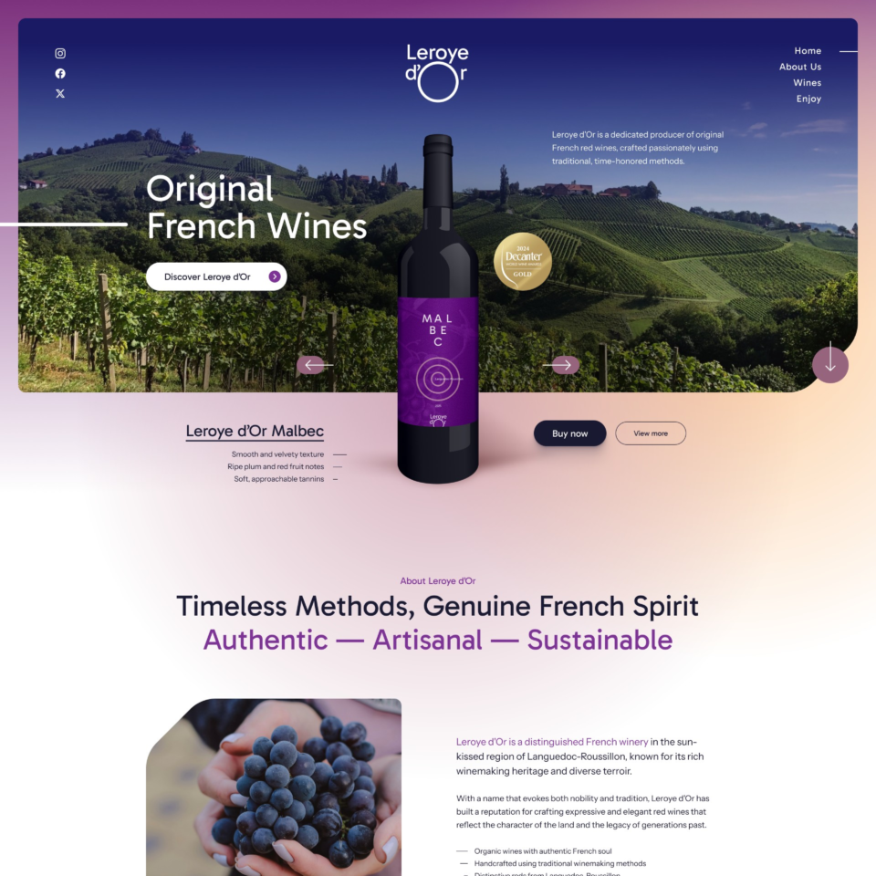 Leroye d'Or - Web Design - Homepage