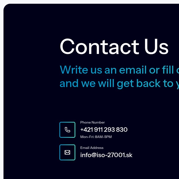 Security Company Web Design & WordPress Development - Contacts